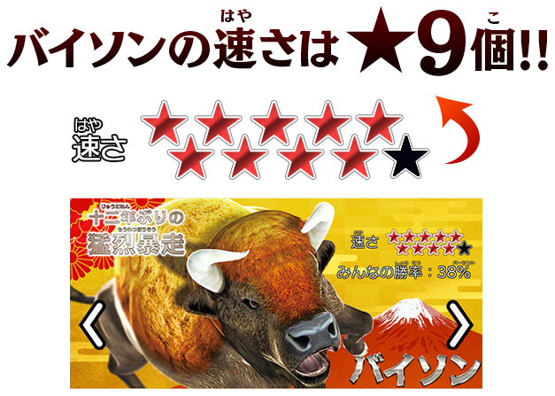 バイソンの強さは★9個!